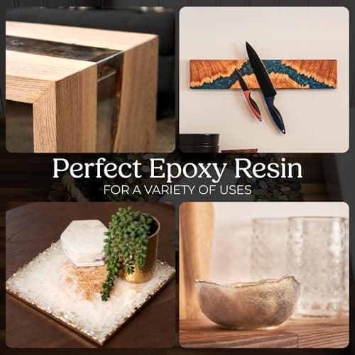 Promise Epoxy Epoxy Resin Kit 1 Gal-Crystal Clear, UV Resistant, Self Leveling, Food Safe for Table Top, Arts & Crafts, Wood Casting, Jewelry Making, Use with Mica Powder, Silicone Molds, Alcohol Ink - Image 4