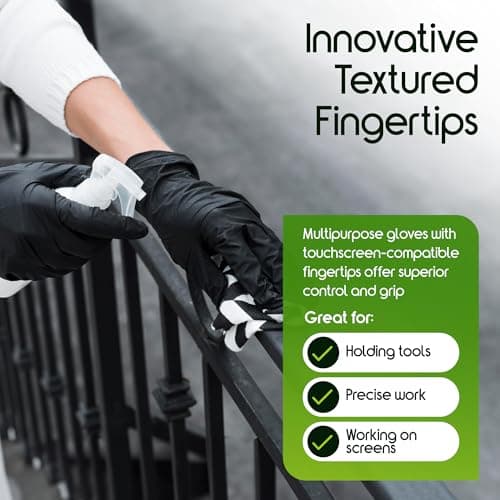 Inspire Black Nitrile Gloves HEAVY DUTY 6 Mil Nitrile Chemical Resistant Medical Cooking Cleaning Disposable Black Gloves - Image 8
