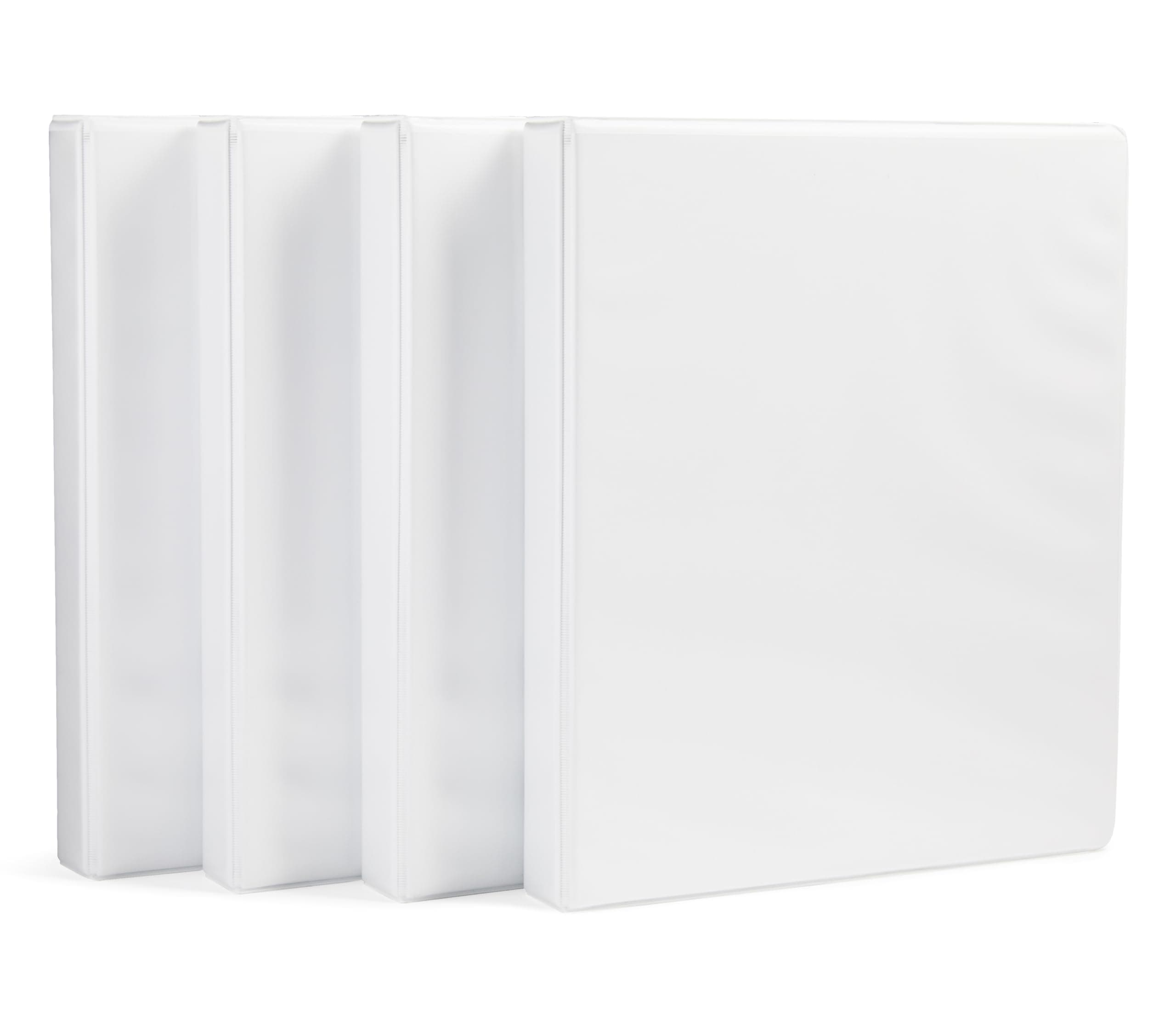 Amazon Basics 3-Ring Binder, 1-Inch - White, 4-Pack 4-Pack 1-inch
