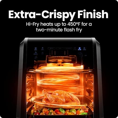 Chefman 12-Quart 6-in-1 Air Fryer Oven with Digital Timer, Touchscreen, and 12 Presets - Family Size Countertop Convection Oven, Dishwasher-Safe Parts - Image 7