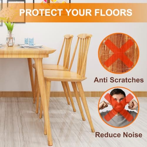 24 Pcs Chair Leg Floor Protectors for Hardwood Floors Silicone Covers to Protect Wood Tile Floors Felt Pads Furniture Leg Caps Anti-Scratch Reduce Noise (Fit:1.3"-2") - Image 4