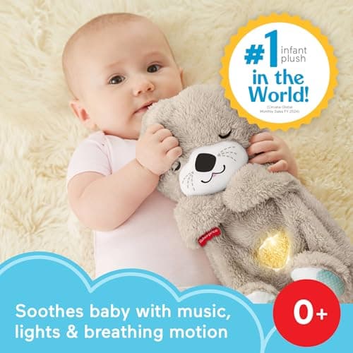 Fisher-Price Baby Toy Soothe 'n Snuggle Otter Portable Plush Sound Machine with Music Lights & Breathing Motion for Newborns 0+ Months - Image 2