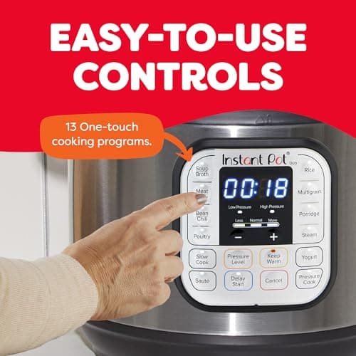 Instant Pot Duo 7-in-1 Electric Pressure Cooker, Slow Cooker, Rice, Steamer, Sauté, Yogurt Maker, Warmer & Sterilizer, Includes App With Over 800 Recipes, Stainless Steel, 6 Quart - Image 4