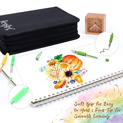 Gel Pens for Adult Coloring Books, 160 Pack Artist Colored Gel Pen with 40% More Ink, Black Case. Perfect for Drawing Doodle Crafts Journaling Planner - Image 4