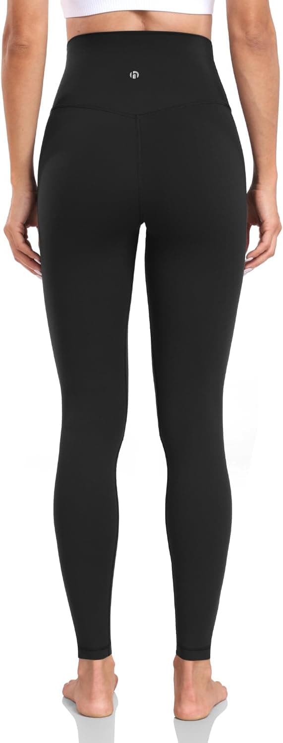 HeyNuts Yoga Pro Leggings, High Waisted Soft Pants Buttery Workout Athletic Lounge Yoga Pants 28" Small Black - Image 5