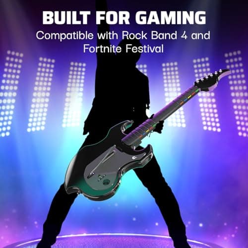 PDP RIFFMASTER Wireless Guitar Controller for Xbox Series X|S, Xbox One, Windows 10/11 PC, Rock Band 4, Fortnite Festival, Audio Jack, Rechargeable Battery, Officially Licensed by Microsoft – Black - Image 2