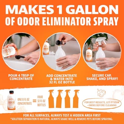 Angry Orange Pet Odor Eliminator Concentrate for Cat Urine and Smells - Fresh Scent - 8 oz (Makes 128 oz of Cleaner) - Image 3