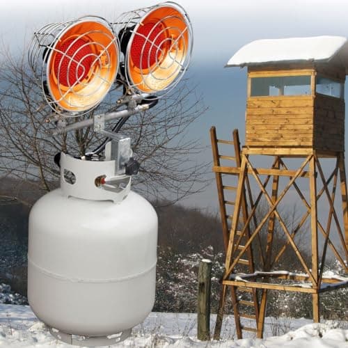 Avenger FBDTP30 Infra-Red Tank Top Outdoor Heater for Use with Propane Gas Tanks for Camping, Patios, and More, Double Burner, 30,000 BTU, Silver - Image 3