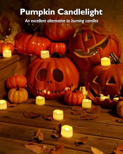 Homemory 24Pcs Flickering Flameless Candle Battery Operated, 200+Hours Fake Electric LED Tea Lights for Votive, Centerpiece Table Decorations, Wedding, Aniversary, Halloween, Christmas - Image 8