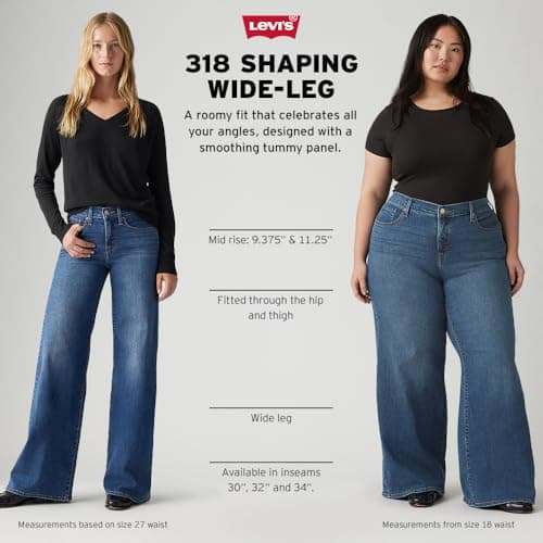 Levi's Women's 318 Shaping Wide-Leg Jeans | (Also Available in Plus), (New) Clever Girl, 28 - Image 4
