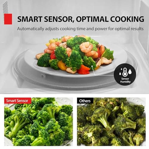 TOSHIBA EM131A5C-BS Countertop Microwave Ovens 1.2 Cu Ft, 12.4" Removable Turntable Smart Humidity Sensor 12 Auto Menus Mute Function ECO Mode Easy Clean Interior Black Color 1000W - Image 3