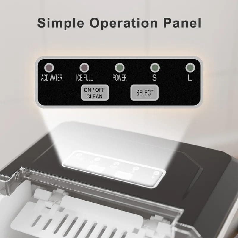 Machine à Glace de Comptoir, Machine à Glace Portable avec Poignée de Transport, Machines à Glace Auto-Nettoyantes avec Panier et Pelle, 9 Cubes en 6 Minutes - Image 4