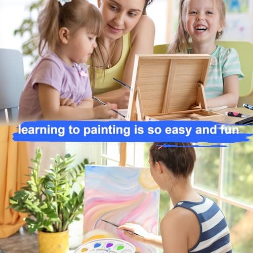 koseibal Acrylic Art Set with 18 Acrylic Paints, 8 Brushes, 4 Stretched Canvas, 1Wooden Easel, Etc, Premium Painting Supplies Kit for Students, Artists Kids, Adults, and Beginner. - Image 7