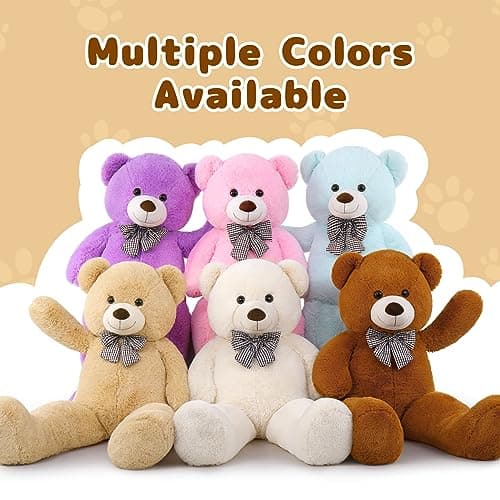 MaoGoLan Giant Big Teddy Bear 4 Feet 47 inch Life Size Tan Plush Bear Brown Stuffed Animal for Children Boyfriend - Image 2