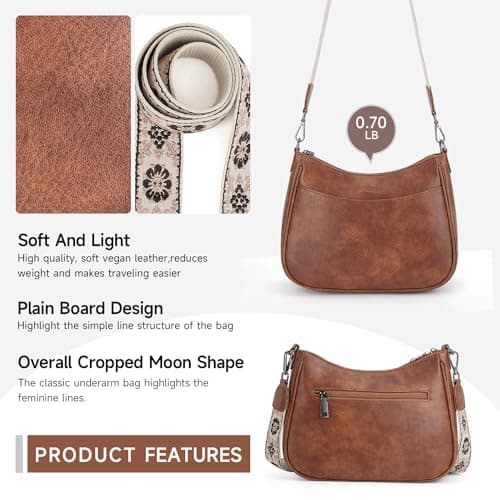 APHISON Trendy Leather Crossbody Purse with Adjustable Strap, Women's Shoulder Handbag - Image 5