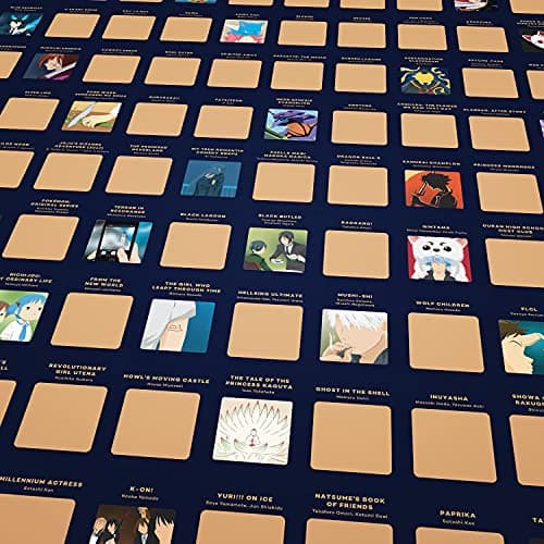 Enno Vatti Scratch Off Poster - Top 100 Animes of All Time - Unique Bucket List and Cool Stuff Featuring Series and Films - Wall Art and Thoughtful Gift for Anime Lovers - 16.5 x 23.4-Inch - Image 3