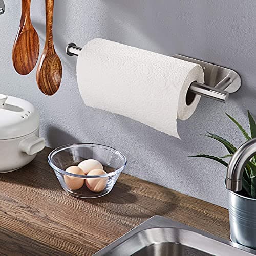 Paper Towel Holders for Kitchen,Paper Towels Bulk- Self-Adhesive Under Cabinet,Both Available in Adhesive and Screws,Stainless Steel - Image 3