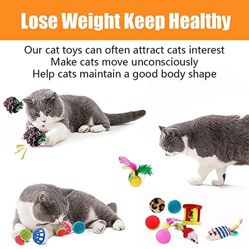 21 Pcs Cat Toys for Indoor Cats Collapsible Cat Tunnel Interactive Feather Teaser Wand Ball Toy for Kitten Cats - Image 6