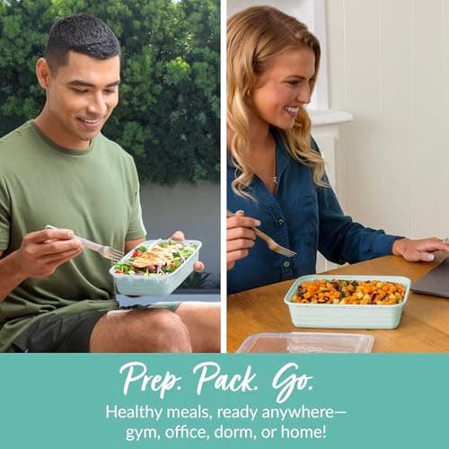 Bentgo Prep - 20-Piece 1-Compartment Reusable Meal Prep Containers with Lids, PFAS & BPA Free Materials, Durable, Microwave, Freezer, & Dishwasher Safe To Go Food Storage (Mint) - Image 3