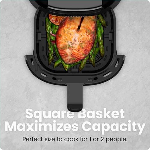 CHEFMAN 2 Qt Mini Air Fryer – Digital Space-Saving Compact Air Fryer with Nonstick and Dishwasher Safe Basket, Quick & Easy Meals in Minutes, Features Digital Timer and Shake Reminder – Black - Image 3