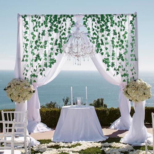 Freyalife Fake Vines for Room Decor(12 Pack 84 Feet) Aesthetic Artificial Plant Ivy Leaves Hanging Greenery Garlands for Home Bedroom Wall Wedding Christmas Party Office Patio Outdoor Garden Décor - Image 7
