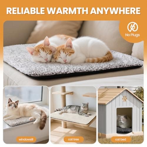 Self Warming Cat Bed Self Heating Cat Dog Mat 24 x 18 inch Extra Warm Thermal Pet Pad for Indoor Outdoor Pets with Removable Cover Non-Slip Bottom Washable Non Electric - Image 6
