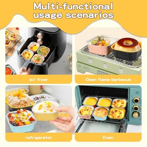 40 Pack Mini Cake Pans with Lids, 5oz Square Aluminum Foil Brownie Baking Cups, Muffin Tin Ramekins, Disposable Dessert Cupcake Cups for Wedding Birthday Party, Gold - Image 5