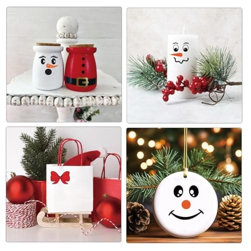 41 PCS Snowman Face Stickers for Crafts Christmas Vinyl Snowman Face Decals for Ornaments Glass Water Bottles Cup Window Wall Christmas Decorations (41Pcs Snowmen Faces) - Image 7