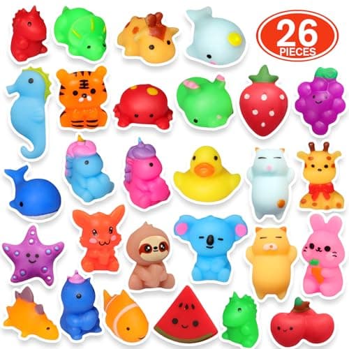 nobasco Squishies, 26 Pack Mochi Squishy Toys - Kawaii Cat Squishys Slow Rising Animals - Party Favors, Goodie Bag, Birthday Gifts, Mini Squishies Stress Reliever Toy - Image 3