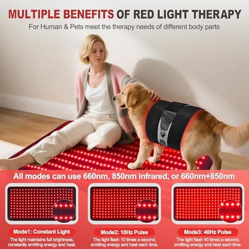 Pedete Red Light Therapy Mat for Body, 39’’ x 24’’Large Near Infrared Light Therapy with Timer, 660nm 850nm Home Red Light Therapy Blanket for Back Belly Shoulder Muscle Joint (Red Max) - Image 6