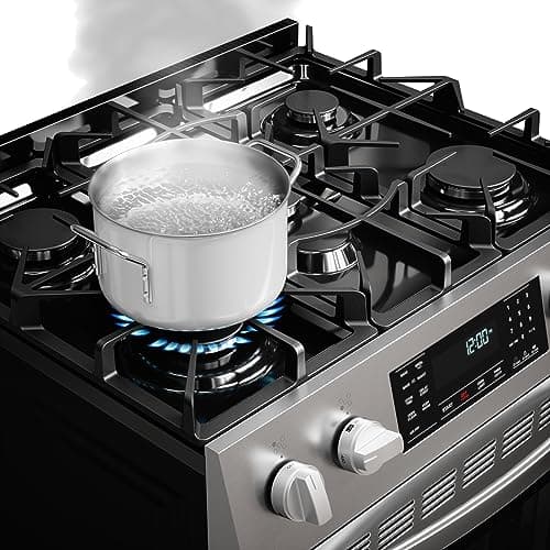 Kenmore Front Control Gas Range Oven with 5 Cooktop Burners, True Convection, Steam and Self Clean, Freestanding Stainless Steel Stove and Oven, 4.8 cu. ft. Capacity - Image 4