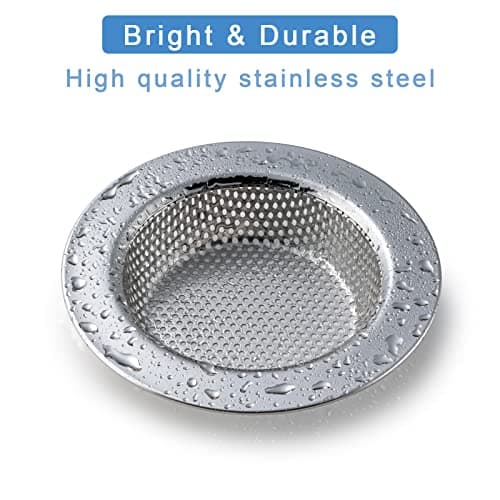 Honmein 2 Pcs Sink Strainer for Most Kitchen Sink Drain Basket, Upgraded Double-Layer Safe Design Kitchen Sink Strainer (Outer Diameter 4.5 Inch) - Image 2