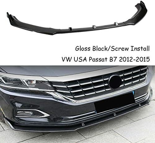 Bright Black Front Bumper Lip Splitter Spoiler Compatible with Volkswagen VW USA Passat B7 S/SE/SEL/TDI/Sport/ 2012 2013 2014 2015 Accessories - Image 2