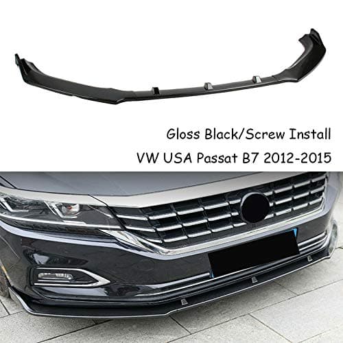 MUTUSAISI Bright Black Front Bumper Lip Splitter Spoiler Compatible with Volkswagen VW USA Passat B7 S/SE/SEL/TDI/Sport/ 2012 2013 2014 2015 Accessories - Image 2
