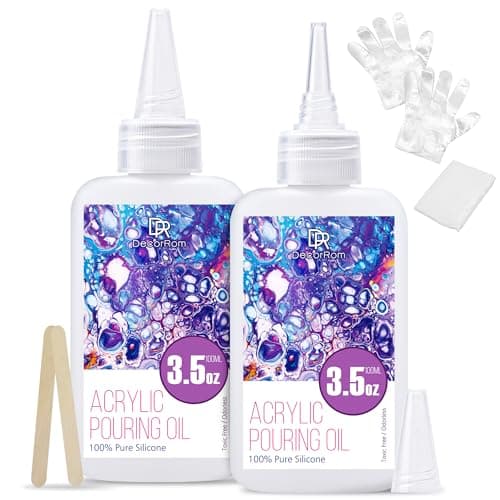 Silicone Pouring Oil - 7 Ounce 100% Silicone Acrylic Pouring Oil for Dramatic Cell Creation, Acrylic Paint Pour - Silicone Oil for Medium Compatible with Painting Acrylic, Watercolor, Cell Activator