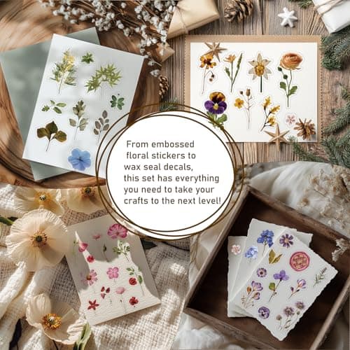 450 Pcs Flower Stickers for Scrapbook Supplies, Dried Pressed Flowers Scrapbook, Natural Flower Stickers for Scrapbooking, Planner, Junk Journal, Bullet Journal - Image 5