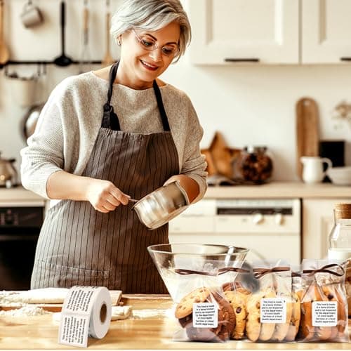Janlaugh 500 Count Cottage Food Law Labels Stickers Made in a Home Kitchen Decal 1.5 Square Food Stickers Thermal Printed Labels for Home Kitchen - Image 6