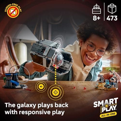 LEGO Star Wars SMART Play: Darth Vader’s TIE Fighter Interactive Building Toy - All-in-One Set - Reacts to How You Move and Play with a SMART Brick - Gift for Boys, Girls and Kids Ages 8+ - 75421 - Image 3