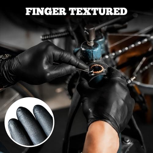 TitanFlex Disposable Nitrile Exam Gloves, 6-mil, Black, Large 100-ct Box, Heavy Duty Disposable Gloves, Cooking Gloves, Mechanic Gloves, Latex Free Gloves, Food Safe Rubber Gloves for Food Prep - Image 3