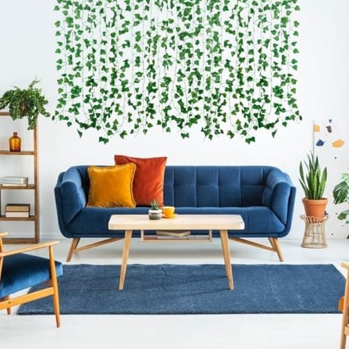 Freyalife Fake Vines for Room Decor(12 Pack 84 Feet) Aesthetic Artificial Plant Ivy Leaves Hanging Greenery Garlands for Home Bedroom Wall Wedding Christmas Party Office Patio Outdoor Garden Décor - Image 4