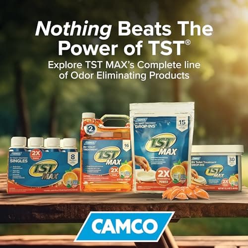 Camco TST MAX RV Toilet Treatment Drop-INs - Control Unwanted Odors & Break Down Waste and Tissue - Safe Septic Tank Treatment - Orange Scent, 30-Pack (41183) - Image 6