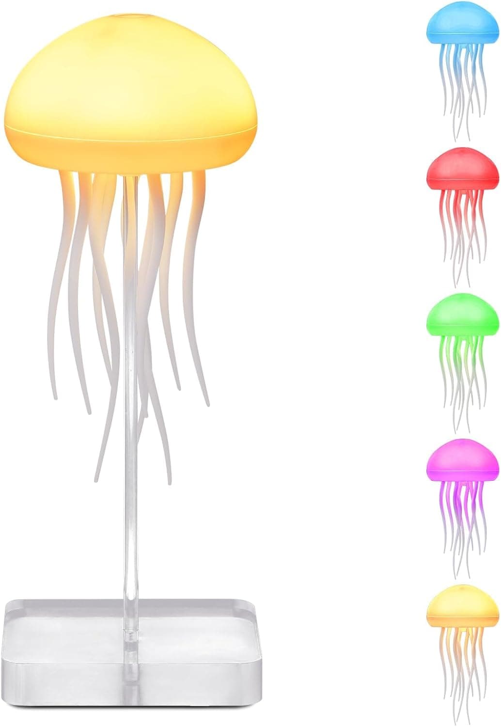 Jellyfish Lamp, Voice Control Jellyfish Lamp with Dancing Legs, RGB Gradient Jellyfish Bedside Lamp, Rechargeable Jellyfish Table Lamp with Touch Sensor, Christmas Gifts (Hanging + Base) - Image 2
