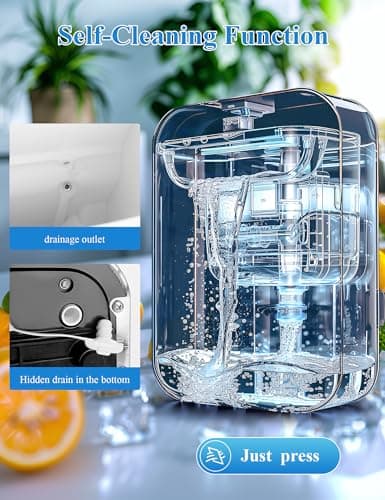 ChefRobot Ice Machine,Stainless Steels Chewable Ice Maker Ready in 6 mins,34Lbs/24H Nugget Ice Maker Countertop,One-Click Pebble Ice Maker for Home/Party/Bar/Daily-Use - Image 5