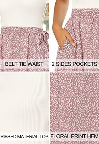 Zattcas Summer Midi Dress for Women Pocket Dress with Sleeve White Mauve M - Image 5