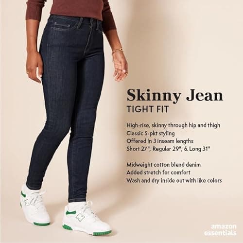 Amazon Essentials Skinny Jeans for Women, High Waist, Stretchy Denim, Medium Wash, 12 - Image 2