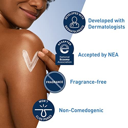CeraVe Moisturizing Cream, Body and Face Moisturizer for Dry Skin, Body Cream with Hyaluronic Acid and Ceramides, Daily Moisturizer, Oil-Free, Fragrance Free, Non-Comedogenic, 19 Ounce - Image 4