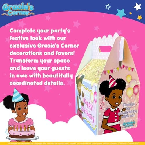 Gracie’s Corner Birthday Party Gable Treat Box, Custom Printed Party Treat Boxes, Party Supplies for Girls’ Birthdays, Baby Showers, and More, Favor Boxes for Party Gifts, and Treats, 8 Count (Pink and Gold) - Image 7