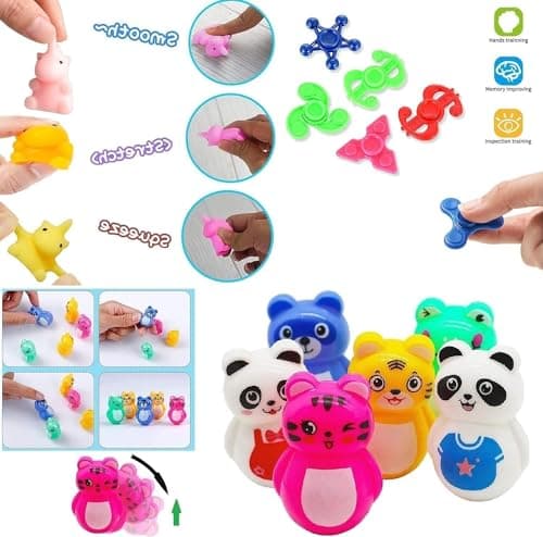 Aowrebu 117 PCS Party Favors for Kids 4-8 8-12, Pop Fidget Toys, Treasure Box for Classroom, Pinata Filler, Goodie Bag Stuffers, Prize Box, Treasure Chest, Classroom Prizes - Image 3