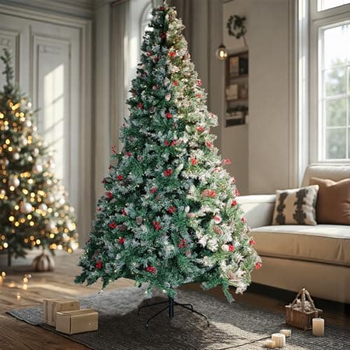 SENNOUL Prelit Christmas Tree with Lights 6ft - Premium Artificial Christmas Tree, with 874 Branch Tips and 250 Warm Lightsm, Support Automatique, Easy Assembly,Perfect Choice for Xmas Decorations - Image 2