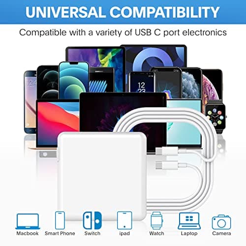 Mac Book Pro Charger - 118W USB C Charger Fast Charger Compatible with MacBook pro/Air, M1 M2 M3 M4, ipad Pro, Samsung Galaxy and All USB C Device, Include Charge Cable - Image 5